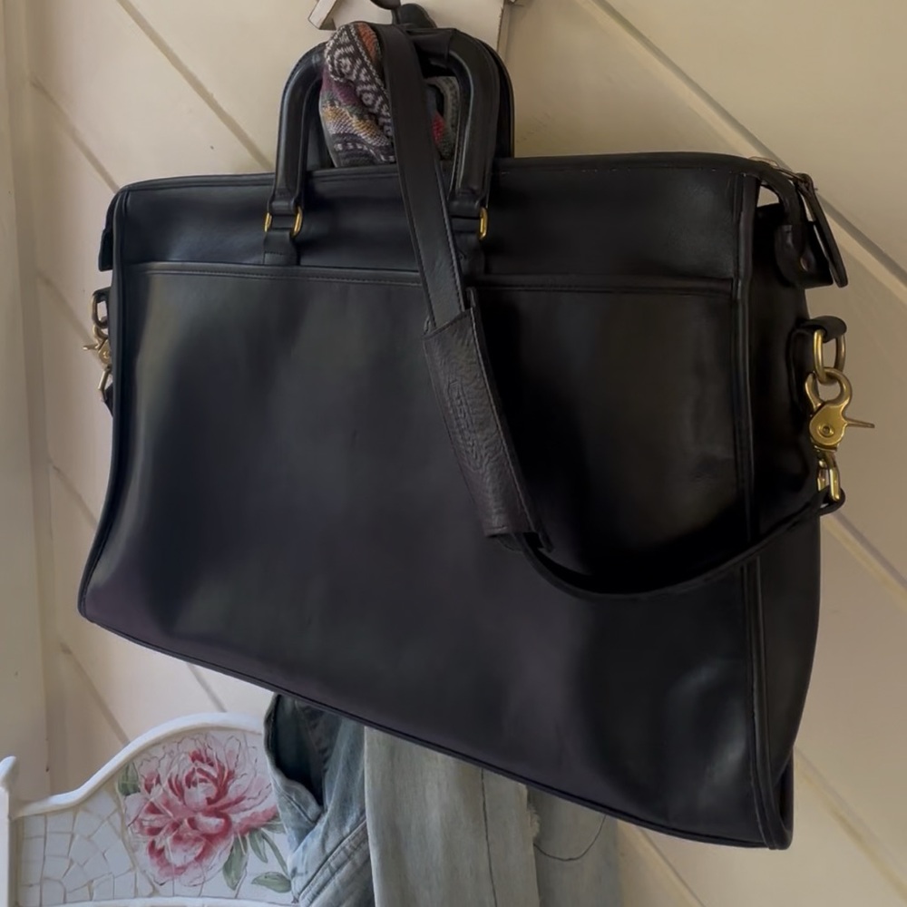 VINTAGE COACH BLACK LEATHER BRIEFCASE 5283 - Picture 4 of 14
